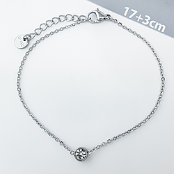 Браслет "Фіаніт"; р.17+3 см; Stainless Steel Xuping, родій