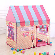 Дитячий ігровий будиночок RESTEQ — велика палатка «Солодкий будиночок» 110×70×100 см