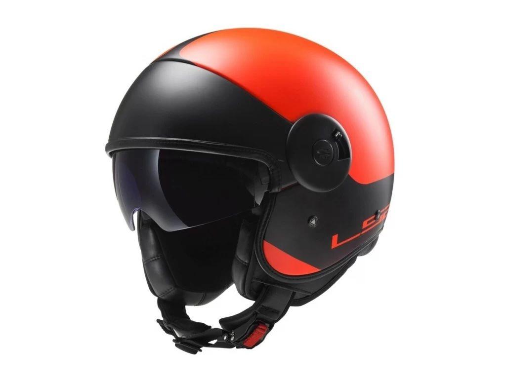 Мотошолом відкритий LS2 OF597 Cabrio Via Matt Fluo Orange Black, фото 1