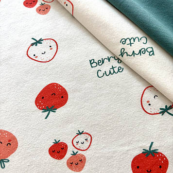 Кулір стрейч преміум якості в рулоні принт ягідки