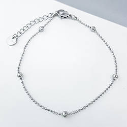 Браслет "Бусини"; р.17+3см; Stainless Steel Xuping, родій
