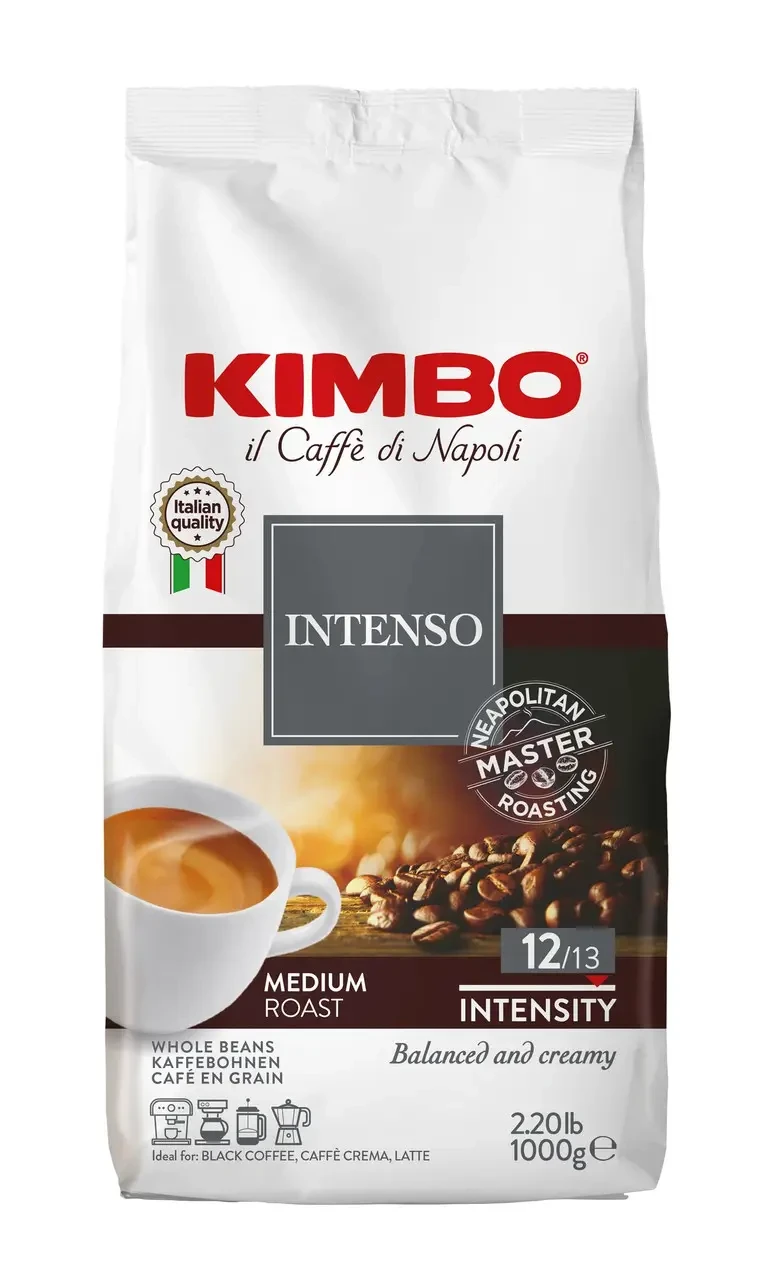 Кава в зернах KIMBO AROMA INTENSO 1кг Інтензо Кімбо міцна кава