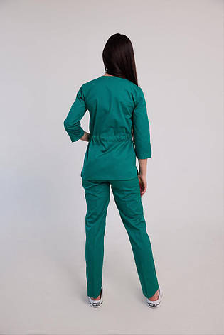 Жіночий медичний костюм Пава зелений - Костюм косметолога - Костюм масажиста, фото 2