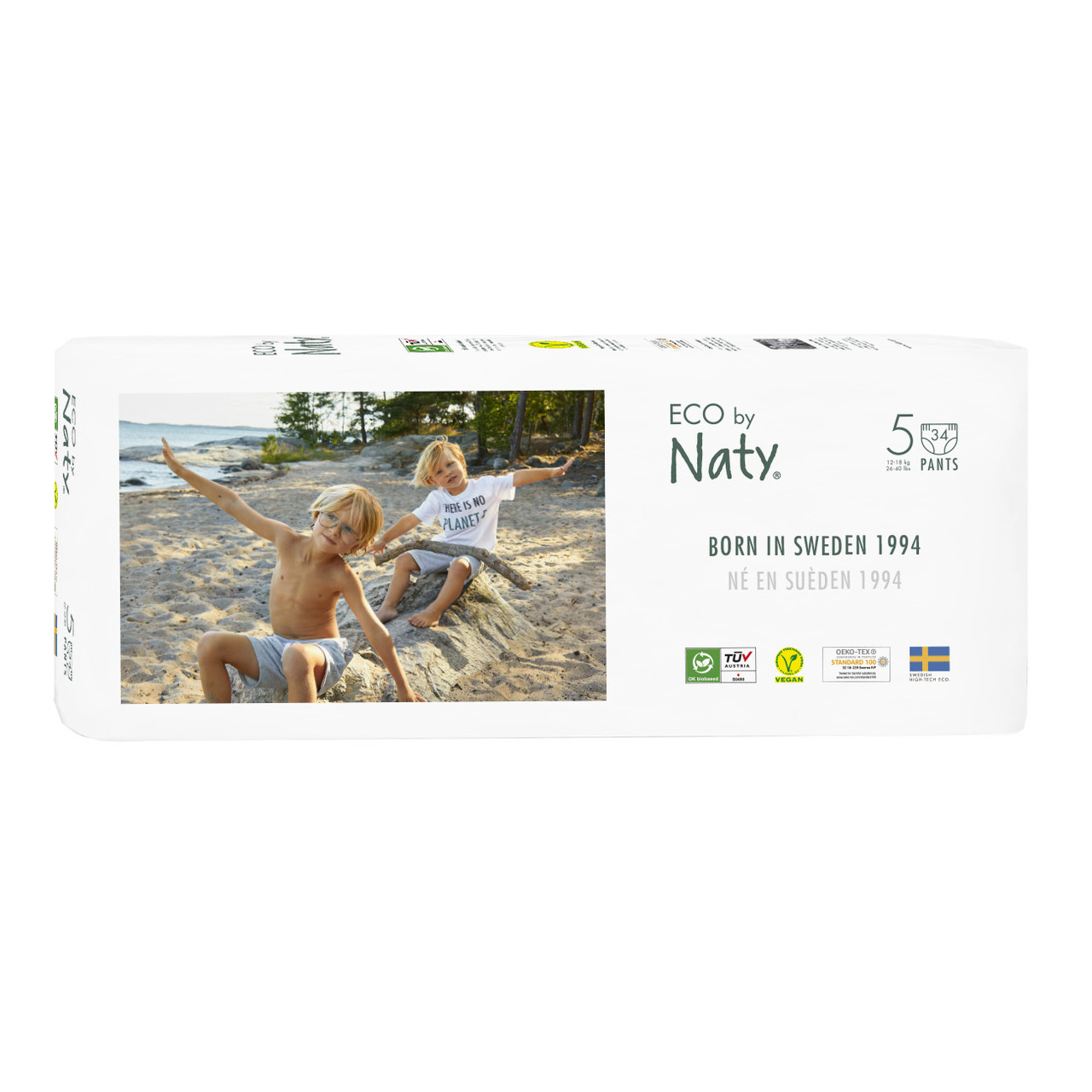 Одноразові дитячі трусики-підгузки ECO by Naty Розмір 5 (12-18 кг.), 34 шт.