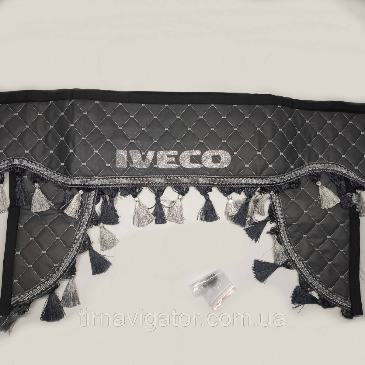 Шторка IVECO сіра еко-шкіра з куточками