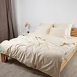 Євро комплект постільної білизни Страйп Сатин LUX 200*220 Бежевий, фото 4