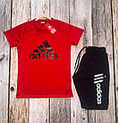 Чоловічий літній костюм Adidas Футболка + Шорти синій Адідас на літо, фото 3