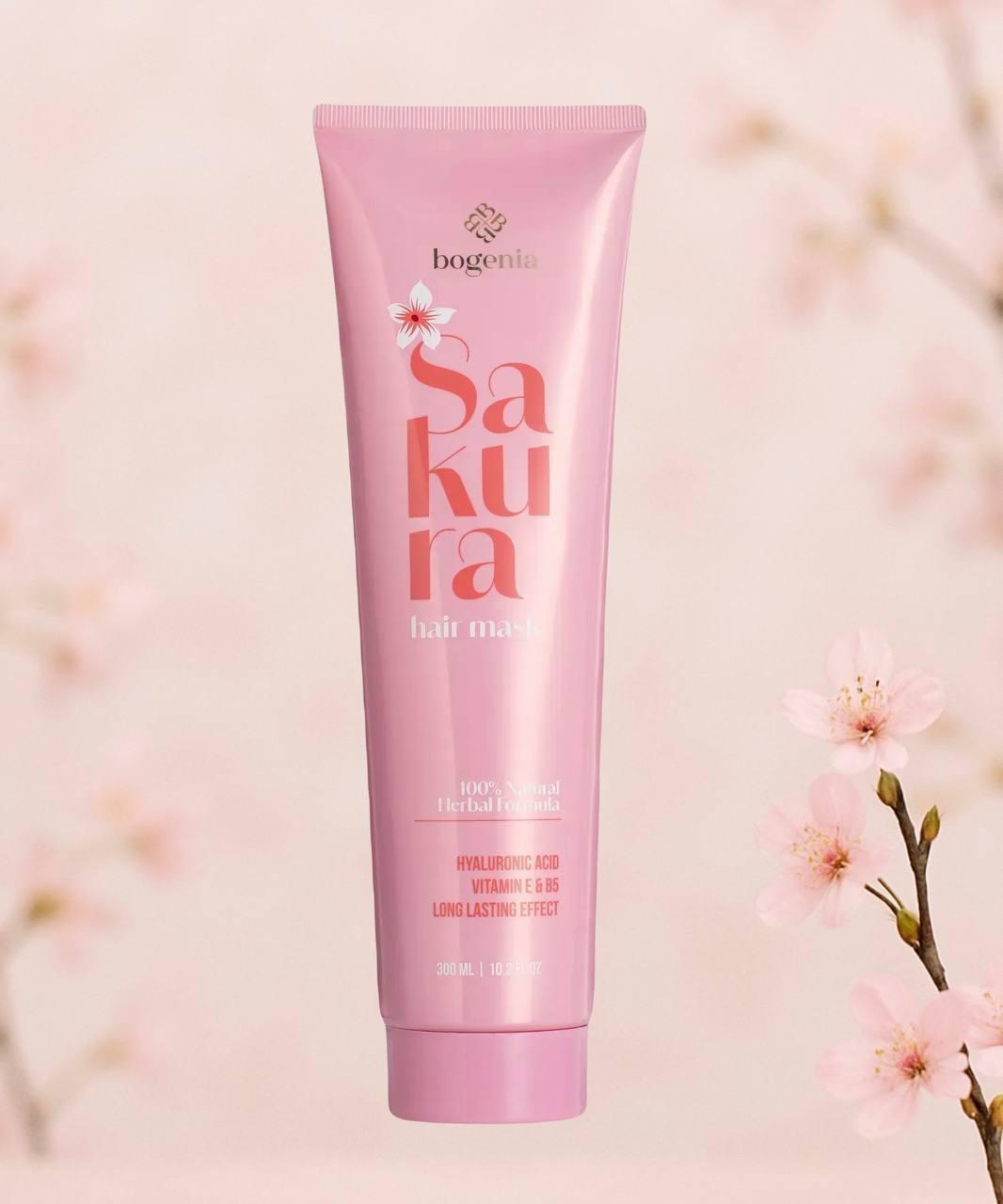 Маска для волосся з екстрактом сакури Sakura Hair Mask Bogenia, 300 мл, фото 1