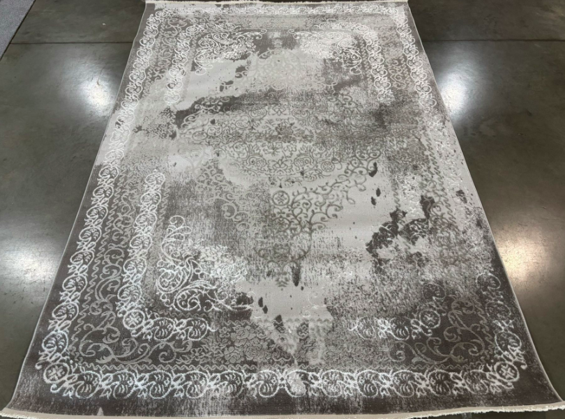 Турецький ворсовий килим сірий прямокутний 250*350 см GRANADA 4865A L.Grey/L.Grey