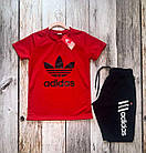 Чоловічий літній костюм Adidas Футболка + Шорти синій Адідас на літо, фото 3