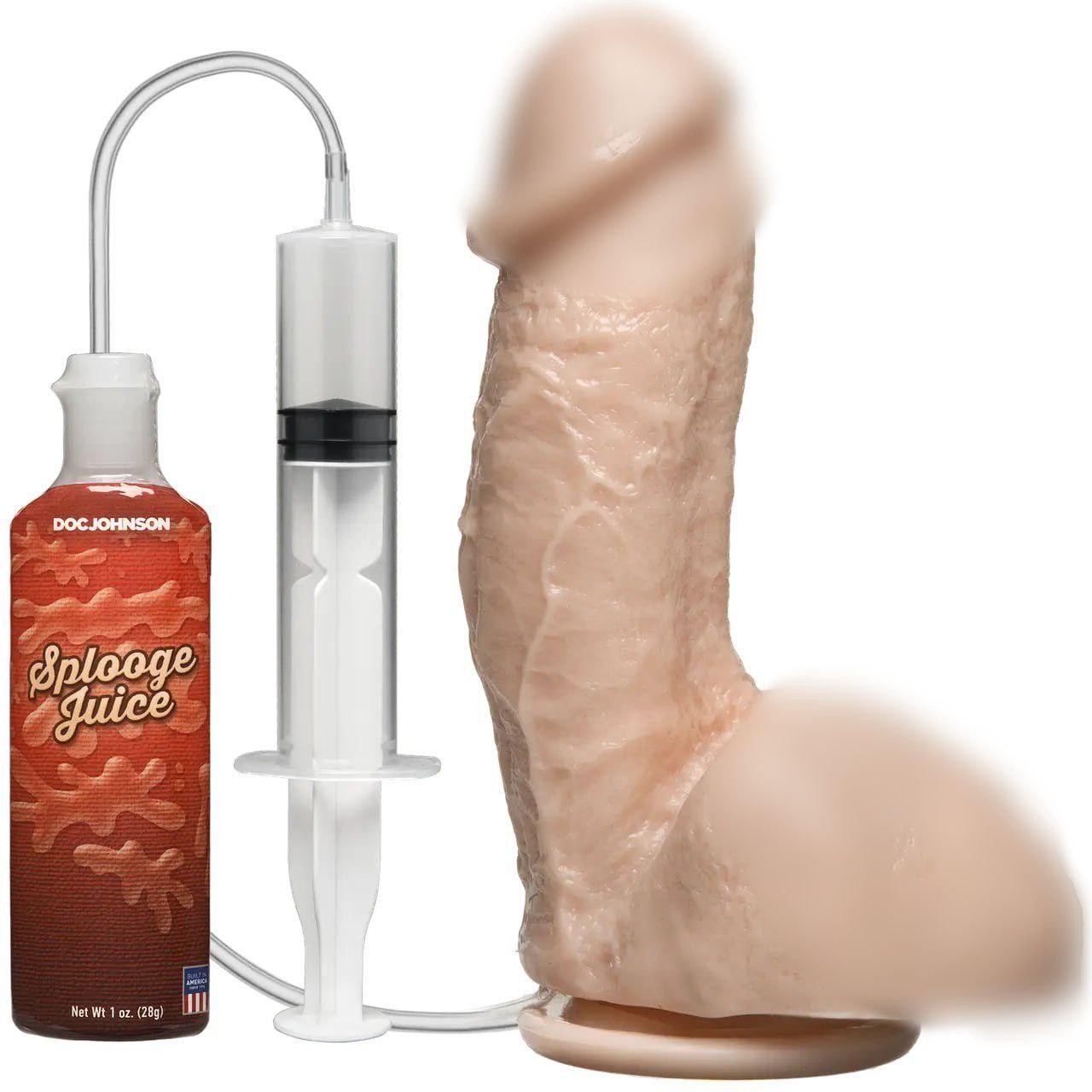 Фалоімітатор, що кінчає Doc Johnson The Amazing Squirting Realistic Cock, ПВХ, діаметр 5,1см 18+