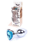 Анальна пробка - Jewellery Silver Heart Plug Light Blue
