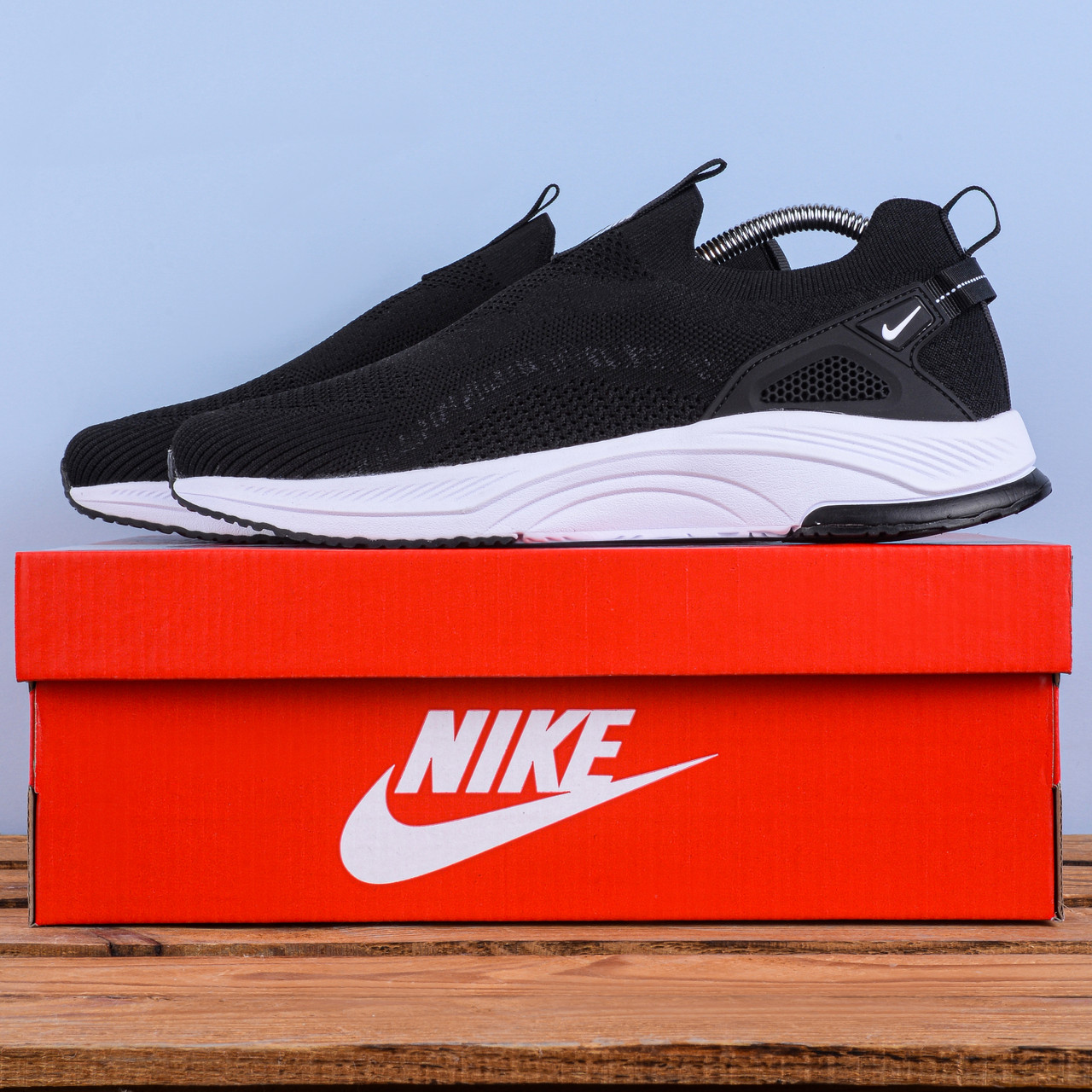 Легкі чоловічі кросівки тапочки Nike повномірні чорні