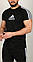 Спортивний костюм чоловічий Adidas футболка та шорти модний літній із лампасами, чорний, білий, фото 3