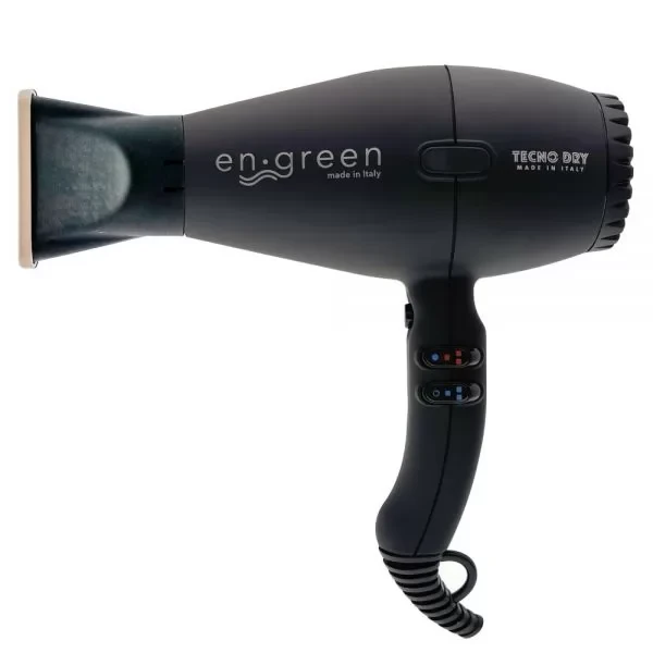 Професійний фен Tecno Dry En-Green Black Soft Touch, 2200 Вт (ENGREEN06E), фото 1
