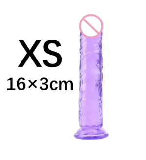 Прозорий фалоімітатор з присоскою Jelly Dick Анальна секс-іграшка фіолетовий