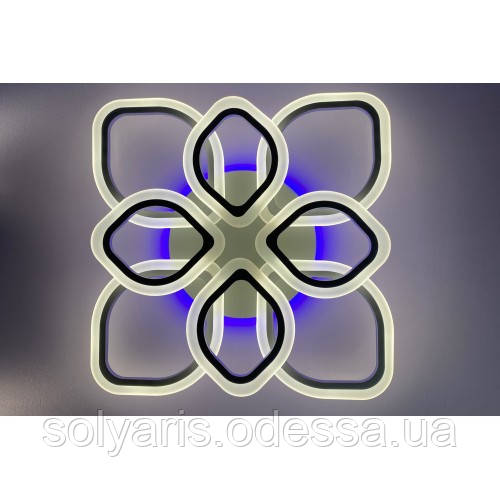 Стельова LED-люстра з димером і підсвіткою, 110 W 5576/4+4 color (сіра)
