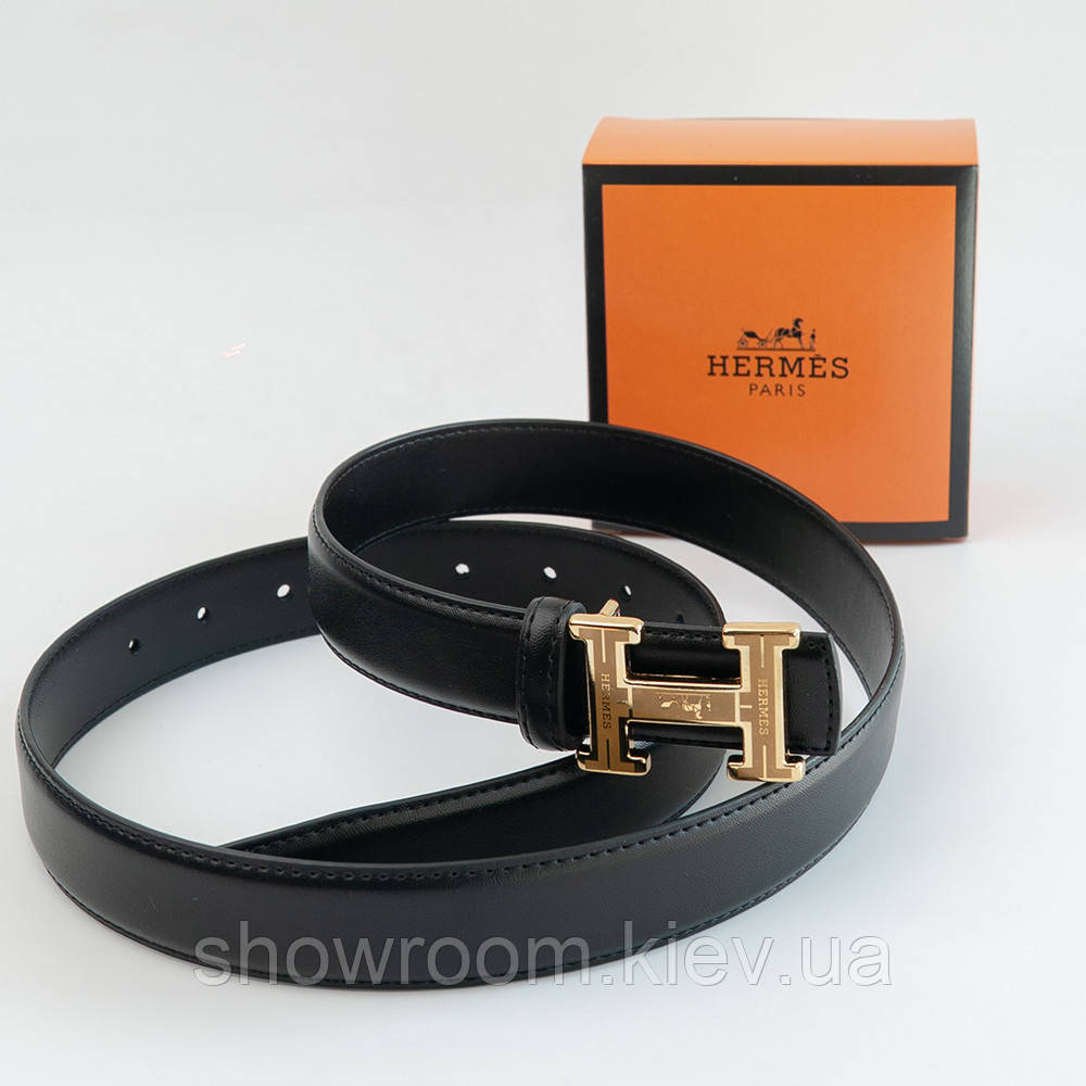 Шкіряний брендовий ремінь Hermes Гермес (281-1)