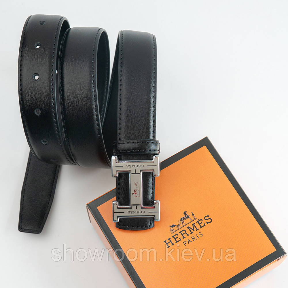 Шкіряний брендовий ремінь Hermes Гермес (281-2)