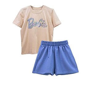 Підлітковий комплект для дівчинки футболка+шорти Barbie