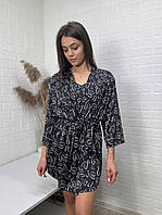 Жіночий халат кімоно шовк Армані принтований