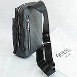 Чоловіча сумка бананка на пояс і на груди (слінг) Guess (7517) сіра, фото 3