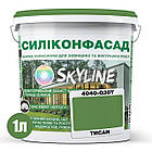 Кольорова Фасадна Силіконова Фарба «Силіконфасад» SkyLine 4040-G30Y (C) Тисан 1л, фото 2