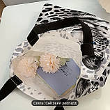 Велика сумка-шопер із принтом снігового леопарда , 40/33 см, фото 4