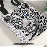 Велика сумка-шопер із принтом снігового леопарда , 40/33 см, фото 5