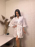 Ніжний жіночий мусліновий халат з воланами, фото 5