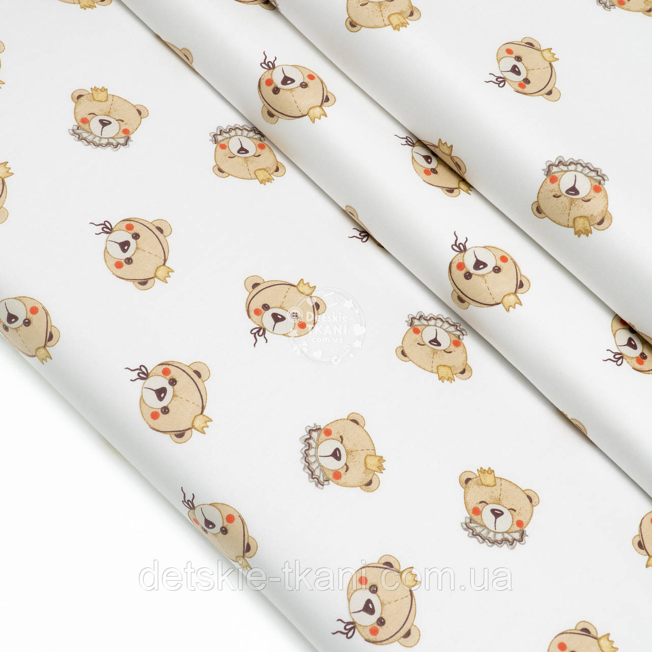 Сатин "Ведмедик з короною", №5576с, фото 1