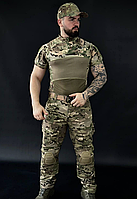 Бойовий літній костюм тактичний убакс + штани з наколінниками мультикам HAN WILD G2 літня військова форма ріп-стоп 46-56р