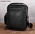 Шкіряна чоловіча сумка-барсетка через плече чорна Tiding Bag A25-1278C _ bags25, фото 6