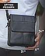 Чоловіча шкіряна чорна сумка через плече Tiding Bag M1254A _ bags25, фото 3
