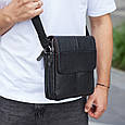 Шкіряна чоловіча чорна сумка через плече м'яка BEXHILL TD-21334A _ bags25, фото 2