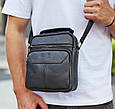 Чоловічий шкіряний месенджер через плече чорний Tiding Bag A25F-1519A _ bags25, фото 10