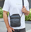 Чоловічий шкіряний месенджер через плече чорний Tiding Bag A25F-1519A _ bags25, фото 4