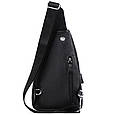 Сумка-слінг чоловіча чорна через плече з натуральної шкіри TIDING BAG A25F-515-1A _ bags25, фото 6