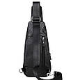 Чоловіча шкіряна сумка-слінг чорна TIDING BAG - MK-96303 _ bags25, фото 8