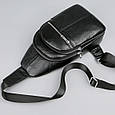 Чоловічий шкіряний слінг сумка-рюкзак через плече чорна TIDING BAG-MK 83423 _ bags25, фото 3