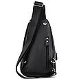 Чоловічий шкіряний слінг сумка-рюкзак через плече чорна TIDING BAG-MK 83423 _ bags25, фото 7