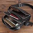 Чоловіча сумка-барсетка через плече шкіряна чорна з ручкою Tiding Bag M32432 _ bags25, фото 3