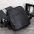 Чоловіча шкіряна сумка через плече чорна Tiding Bag LA3314-1BL _ bags25, фото 4