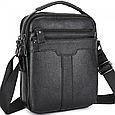 Шкіряна чоловіча чорна сумка-барсетка з ручкою Tiding Bag 73957 _ bags25, фото 3