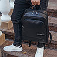 Рюкзак чоловічий шкіряний. Чорний міський рюкзак для ноутбука та документів Tiding Bag B2-7371A _ bags25, фото 4