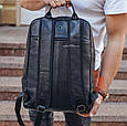 Чоловічий рюкзак шкіряний міський для ноутбука чорний Tiding Bag B2-884371A _ bags25, фото 7