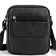 Шкіряна чоловіча сумка через плече чорна Tiding Bag 4134A _ bags25, фото 4