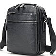 Чоловіча шкіряна сумка через плече чорна Tiding Bag 711511 _ bags25, фото 3