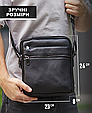 Шкіряна чоловіча сумка через плече чорна Tiding Bag MN-284334 _ bags25, фото 3