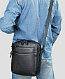 Шкіряна чоловіча сумка через плече чорна Tiding Bag MN-284334 _ bags25, фото 4